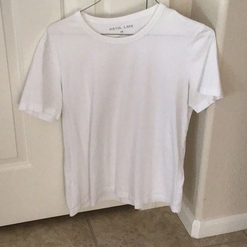 Pistol Lake white tee good used condition medium